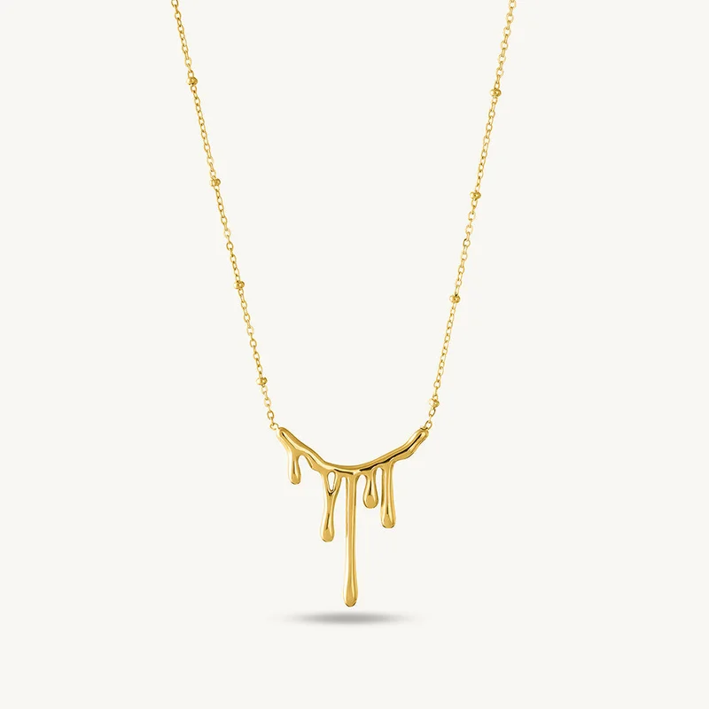 Palmonas PALMONAS 18k Gold Tone Plated Golden Spill Necklace
 for Women