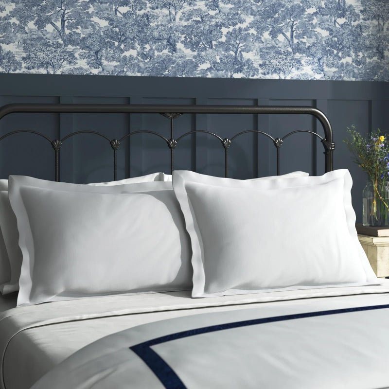 Sleepsia Hotel Flenge Pillows for Sleeping - Ultra Soft Two Bed Pillows for Side, Front and Back Sleepers (White, 2 Piece) 60.96LX40.64WX12.7H (Set of 2) - Microfiber Bed Pillow - Image 1