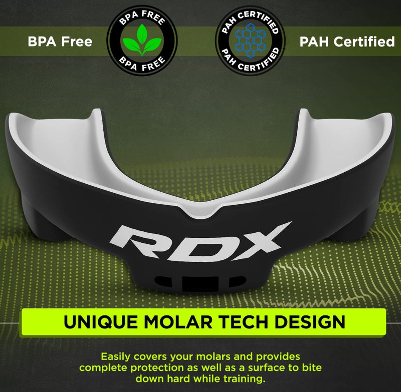 RDX Mouth Guard for Boxing MMA Kickboxing Muay Thai Judo Karate - Kids Gum Shield Mouthpiece Jaw Protector with Case, Martial Arts Football Lacrosse Hockey Bjj Contact Sports Junior Below 12 Years Age - Image 2