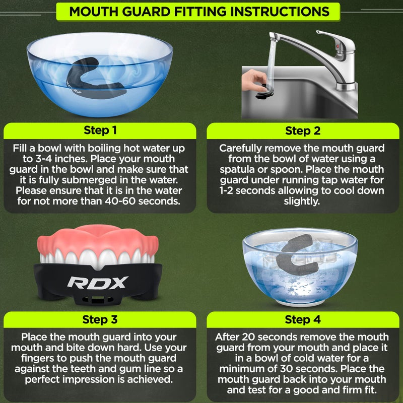 RDX Mouth Guard for Boxing MMA Kickboxing Muay Thai Judo Karate - Kids Gum Shield Mouthpiece Jaw Protector with Case, Martial Arts Football Lacrosse Hockey Bjj Contact Sports Junior Below 12 Years Age - Image 4