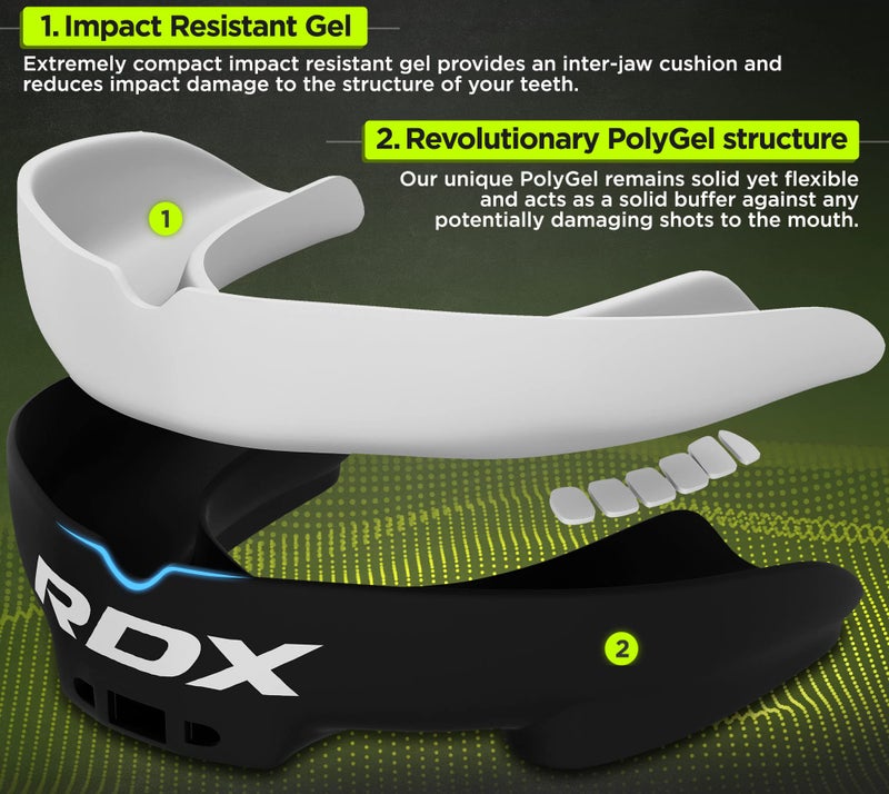 RDX Mouth Guard for Boxing MMA Kickboxing Muay Thai Judo Karate - Kids Gum Shield Mouthpiece Jaw Protector with Case, Martial Arts Football Lacrosse Hockey Bjj Contact Sports Junior Below 12 Years Age - Image 3