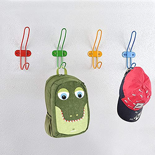 Zagxuade Children Wall Coat Hooks, Kids Colorful Wall Mounted Hooks Rack for Hanging Towels, Clothes, Coats, Hats, Umbrella, Backpacks in Bedroom and Living Room. - Image 3