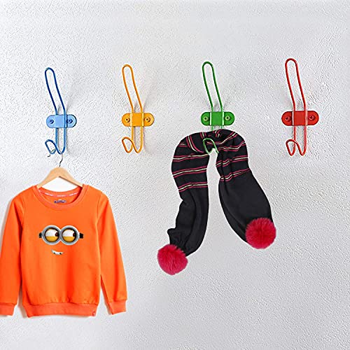 Zagxuade Children Wall Coat Hooks, Kids Colorful Wall Mounted Hooks Rack for Hanging Towels, Clothes, Coats, Hats, Umbrella, Backpacks in Bedroom and Living Room. - Image 4