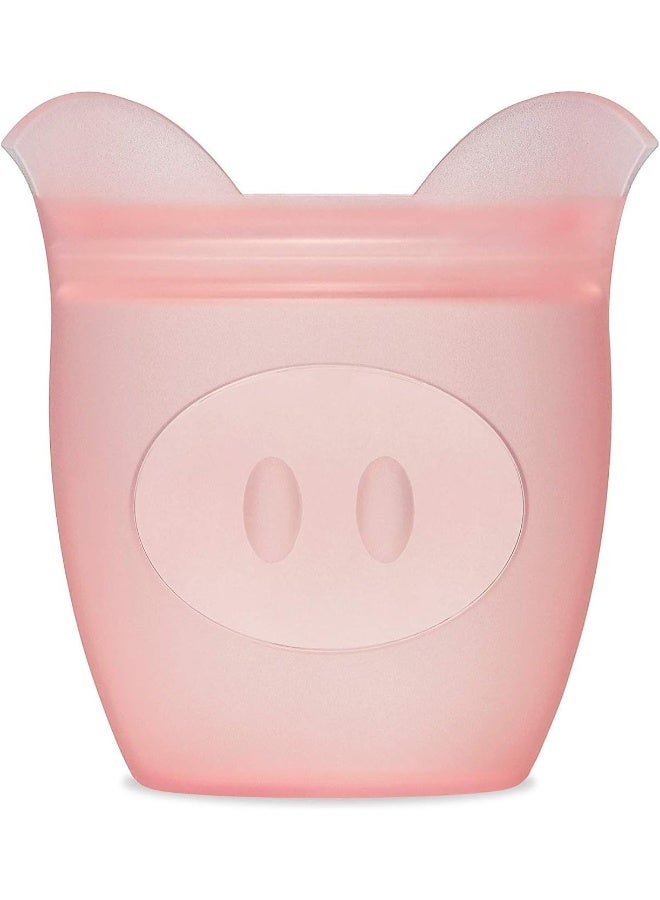 Zip Top حاوية وجبات خفيفة من زيپ توب (خنزير) - 100% سيليكون بلاتينيوم خالص للأطفال - Image 1