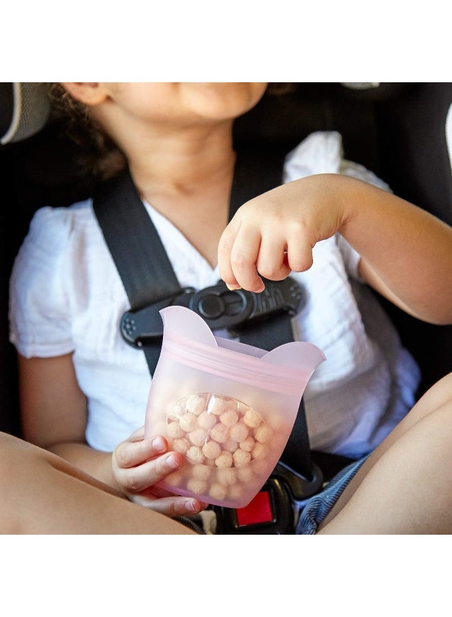 Zip Top حاوية وجبات خفيفة من زيپ توب (خنزير) - 100% سيليكون بلاتينيوم خالص للأطفال - Image 5