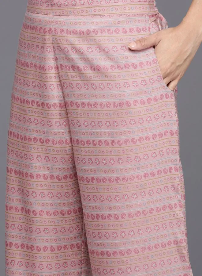 Libas Printed Kurta with Mid Rise Trousers and Chiffon Printed Dupatta Set by Styli