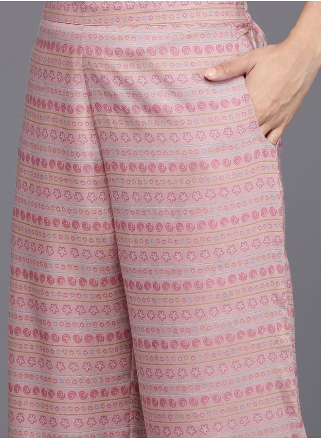 Libas - Printed Kurta with Mid Rise Trousers and Chiffon Printed Dupatta Set by Styli - Image 1
