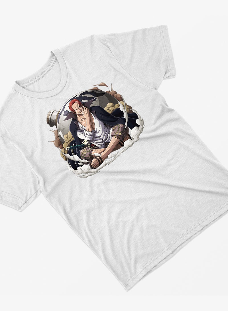 Fashion World Cotton T-shirt Printed with High-quality Anime One piece Shanks  - Image 2