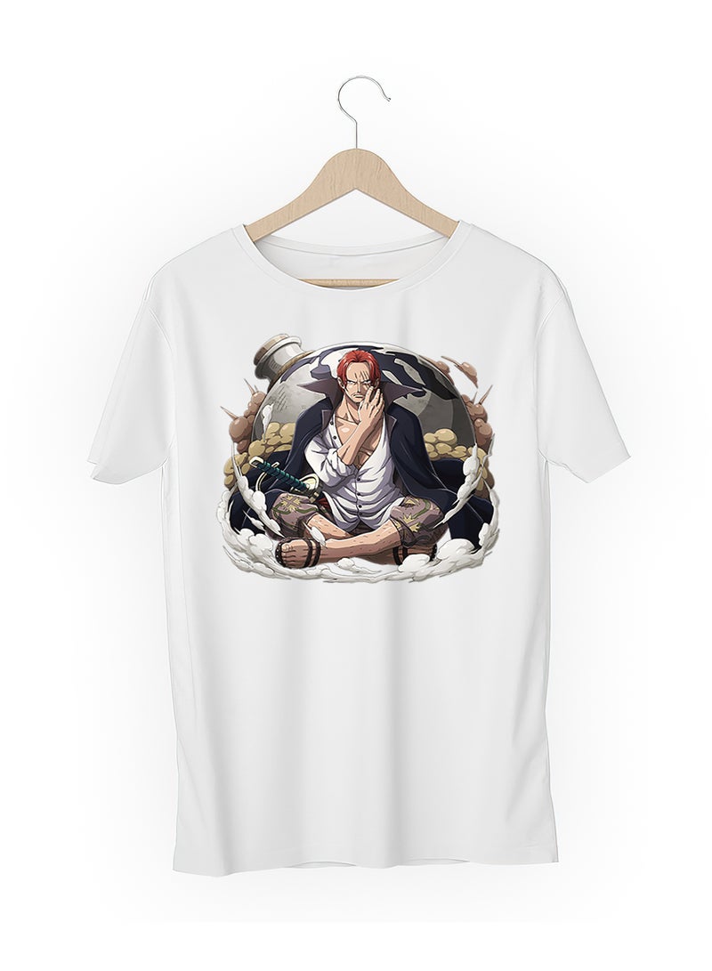 Fashion World Cotton T-shirt Printed with High-quality Anime One piece Shanks  - Image 3