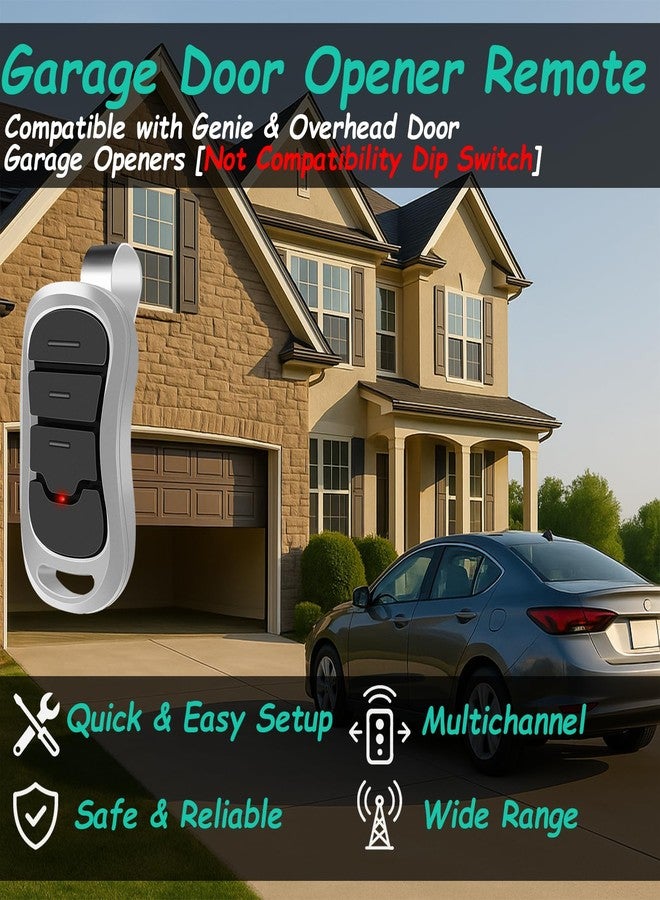 datonten Garage Door Opene Remote,Compatible with Intellicode Genie & Overhead Door Opener,390mhz/315mhz,2 Pack - Image 2