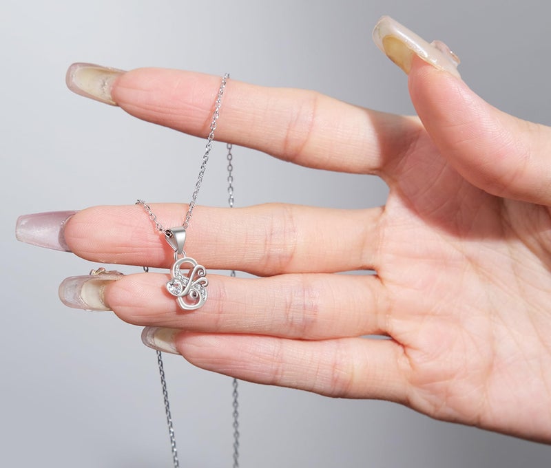 SHBOAZED S925 Sterling Silver Initial Letter Necklaces for Women Dainty Letter Chain Necklace for Women Personalized Jewelry Gifts S - Image 3