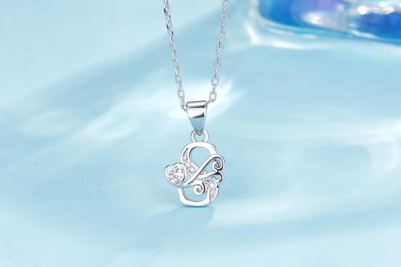 SHBOAZED S925 Sterling Silver Initial Letter Necklaces for Women Dainty Letter Chain Necklace for Women Personalized Jewelry Gifts S - Image 2