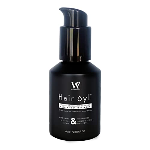 Watermans Hair Oyl Hair Growth Oil for Dry Frizzy Damaged Hair with Camellia Black Castor Oils Lightweight Head Body Oil for Shine Smoothness Hydration for Women Men 60 mL - Image 1