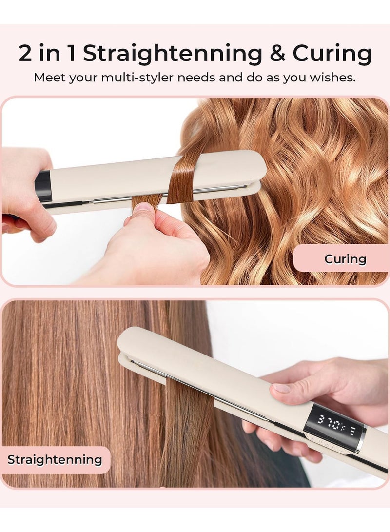 Hair Straightener, Titanium Flat Iron with Adjustable Temp(302°F-446°F), 1 inch Plate for All Hairstyles Hair Straightening Irons - Image 4