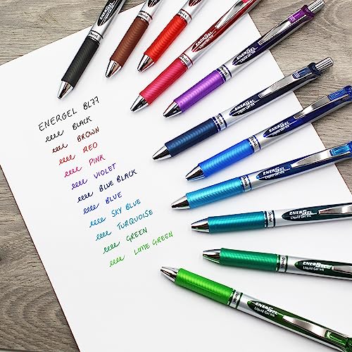Pentel EnerGel RTX Retractable Liquid Gel Pen, (0.7mm) Metal Tip, Medium Line, Blue Ink 3 Pack - Image 4