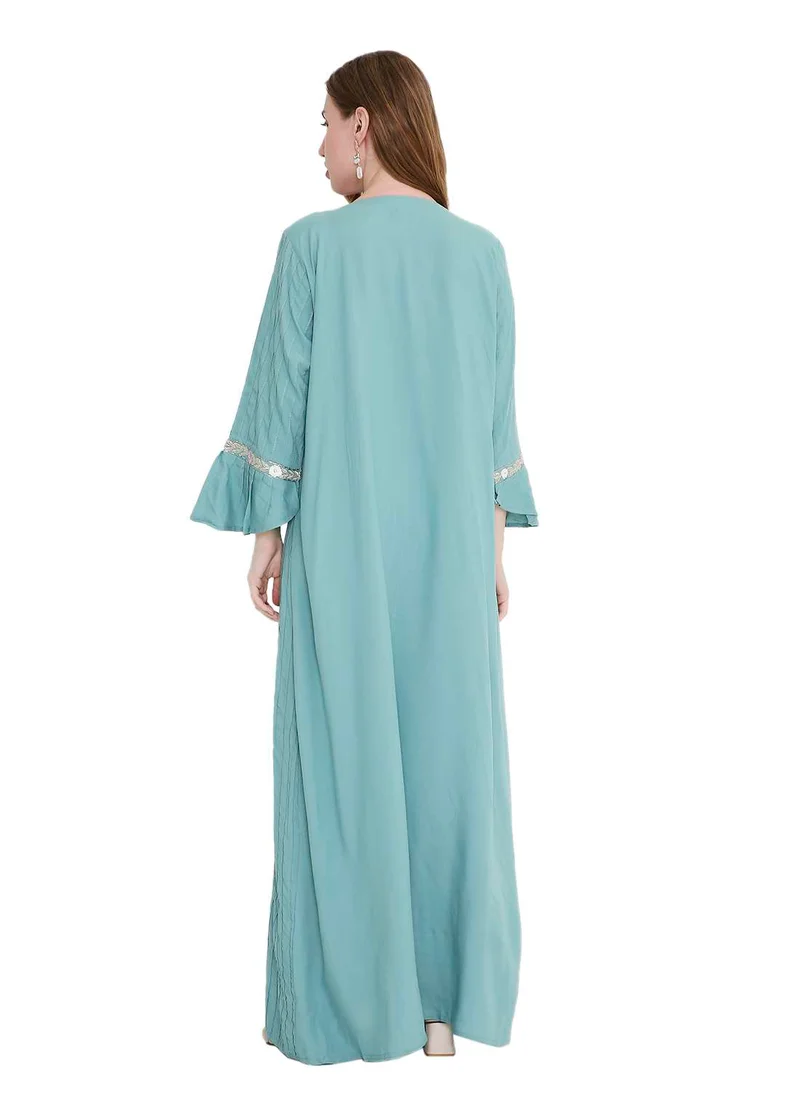 هانا آند سارا refined long viscose farasha with stunning thread embroidery arabic kaftan jalabiya dress