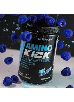 NutraBio NutraBio Amino Kick - Amino Acid Energy Formula - BCAA's, Electrolytes for Hydration, Natural Caffeine 30 Servings (Blue Raspberry)  - Image 3