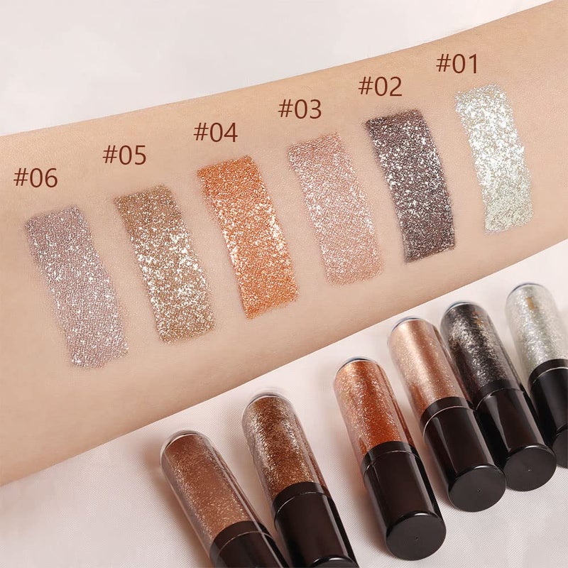 SUAKE 6 Colors Liquid Glitter Eyeliner,Glitter Eyeshadow ,Waterproof Long Lasting Makeup Kits (A) - Image 5