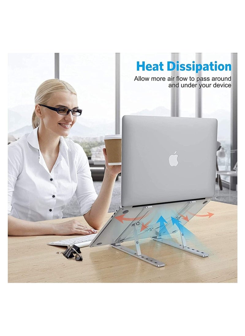 ELTRAZONE Adjustable Laptop Stand, Portable Aluminium Laptop Riser Laptop Holder for Desk, Foldable Ventilated Cooling Computer Support Stand for Apple MacBook Pro/Air, HP, Sony, Dell - Image 5