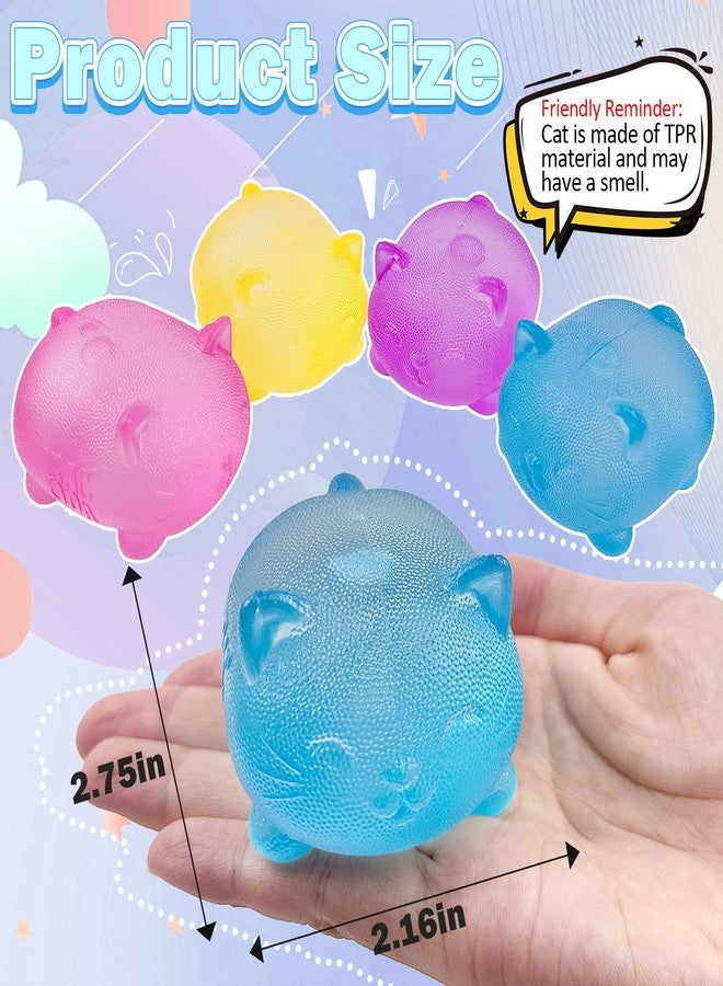 YVBBHE Gummy Kitty & Sugar Ball Designs, Anxiety Relief & Focus Toy, Maltose Filled Squeeze Cat Toys for Sensory Play, Sensory Fidget Toys for Adults, Kids, Slow Rising Squishy Stress Ball ( Blue) - Image 2