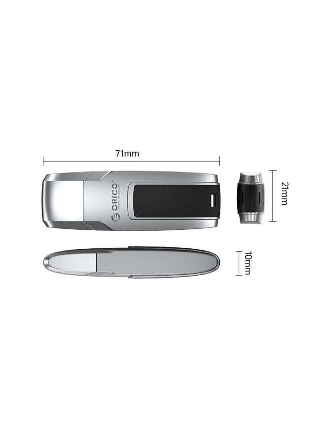 BURAQ ORICO USB Flash Drive, Read: 100MB/s, Write: 50MB/s, Memory:32GB, Port:USB-A(Silver)  - Image 3