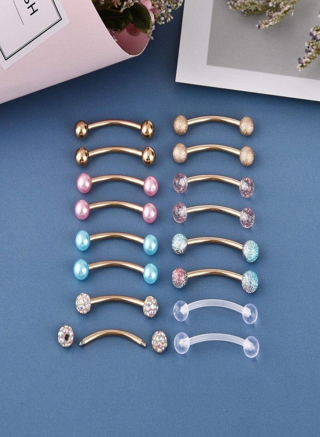 FECTAS 14g Stainless steel Long Nipple Rings Curved Barbells Pettie Belly Rings Curved Barbells Nipplerings Piercing Jewelry for Women 18mm Bars - Image 3