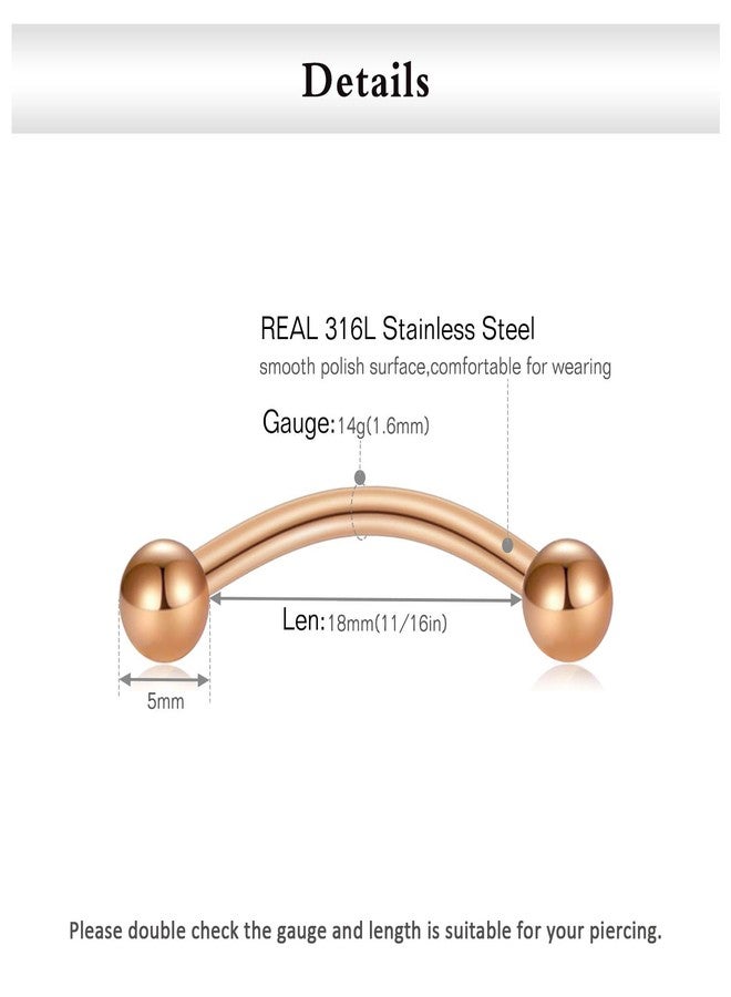FECTAS 14g Stainless steel Long Nipple Rings Curved Barbells Pettie Belly Rings Curved Barbells Nipplerings Piercing Jewelry for Women 18mm Bars - Image 2