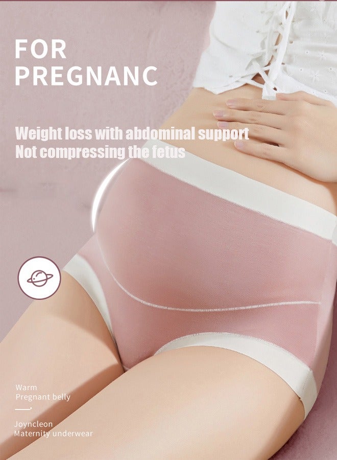 3PCS High Waist Maternity Underwear，Cotton Pregnancy Panties, High Waist Design Pregnant Women Panties Full Belly Support Comfty Breathable Pure Cotton Briefs Antibacterial Moisture Wicking  - Image 2