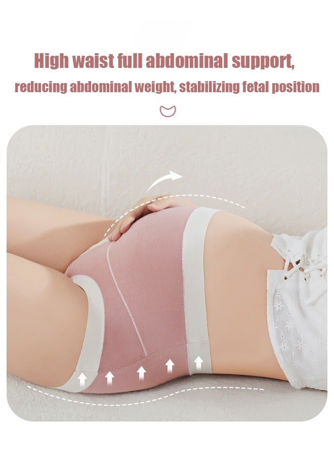 3PCS High Waist Maternity Underwear，Cotton Pregnancy Panties, High Waist Design Pregnant Women Panties Full Belly Support Comfty Breathable Pure Cotton Briefs Antibacterial Moisture Wicking  - Image 3