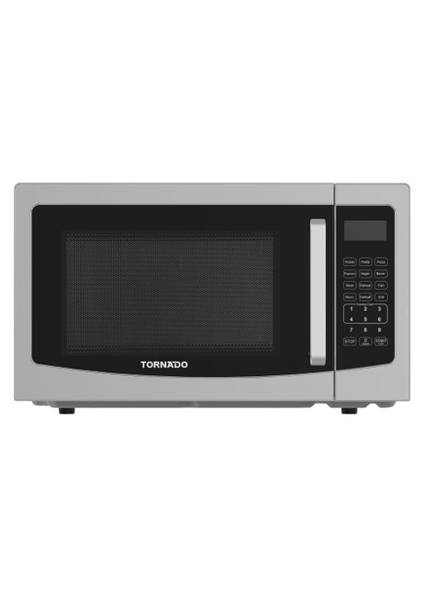 Tornado 30 Liters Digital Microwave Oven 3 in 1 with Grill function 10 Power Levels, 900W, Touch Control panel, Child-Safety-Lock, Defrost Function, 8 Auto cooking function, Silver, TWDG-30L-S-E