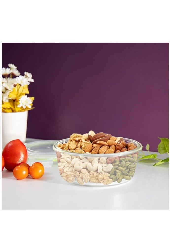 راهالايف Round Glass Container, Food Storage Box 950ml - Image 2