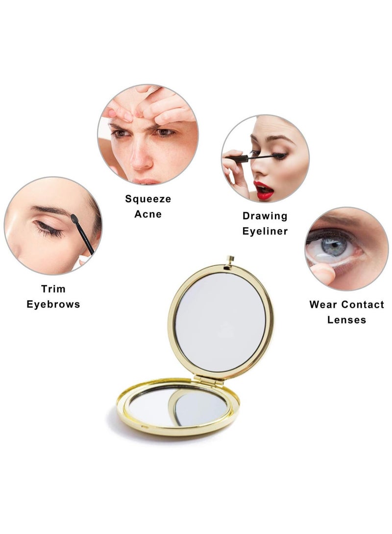 AVACraft Pocket Mirror,Magnifying Compact Mirror for Purses with 2 x 1x Magnification, Folding Mini Pocket Double Sided Travel Makeup Mirror,Perfect for Purse, Pocket Mirror for Gift - Image 3
