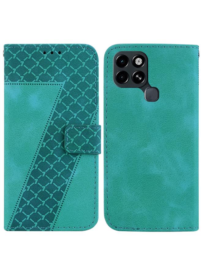 Zaboon Case For Infinix Smart 6 Seven-shaped Embossed Leather Phone Case - Image 1