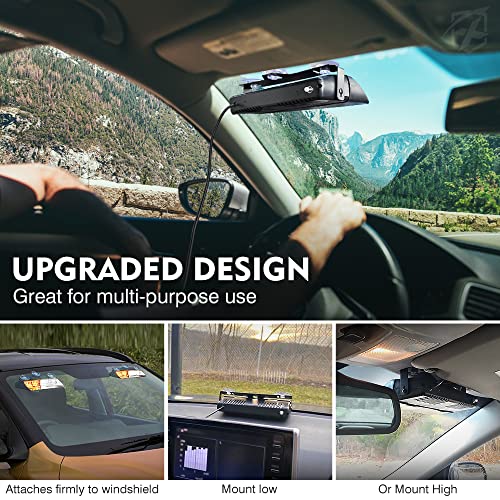 Xprite أضواء الطوارئ Xprite 2×11 بوصة عالية الكثافة بيضاء وبرتقالية 32 LED، ضوء وميض داخلي للزجاج الأمامي مع أكواب شفط لشاحنات البناء والجرارات والسيارات الأمنية البريدية - Image 4