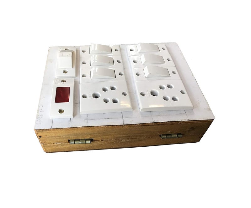 SAIFPRO Electric Wooden Switch Board 6 Switches2 Sockets1 Indicator1 Fuse - Image 3