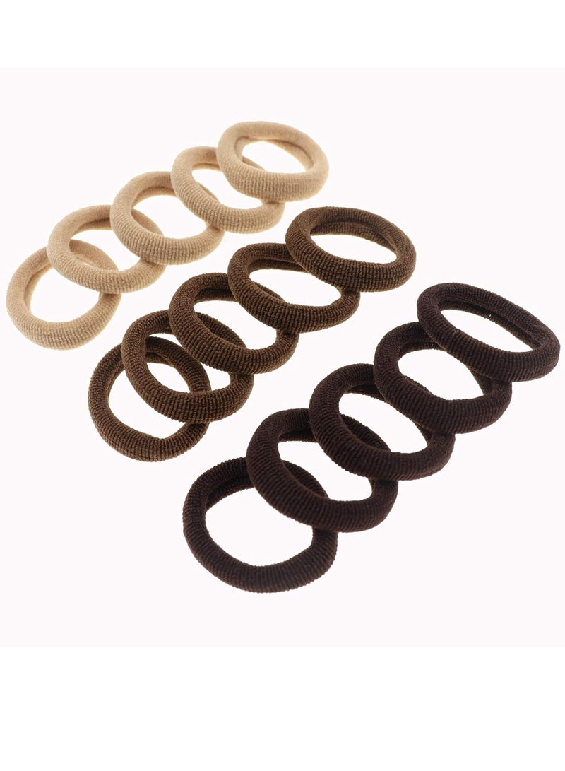 Lelet 200Pcs Nylon Toddler Hair Elastics Ponytail Holder Soft & Seamless Baby Hair Ties, Colorful Rubber Bands for Girls, Gentle on Hair, 2.4cm Diameter-Brown Colors - Image 3