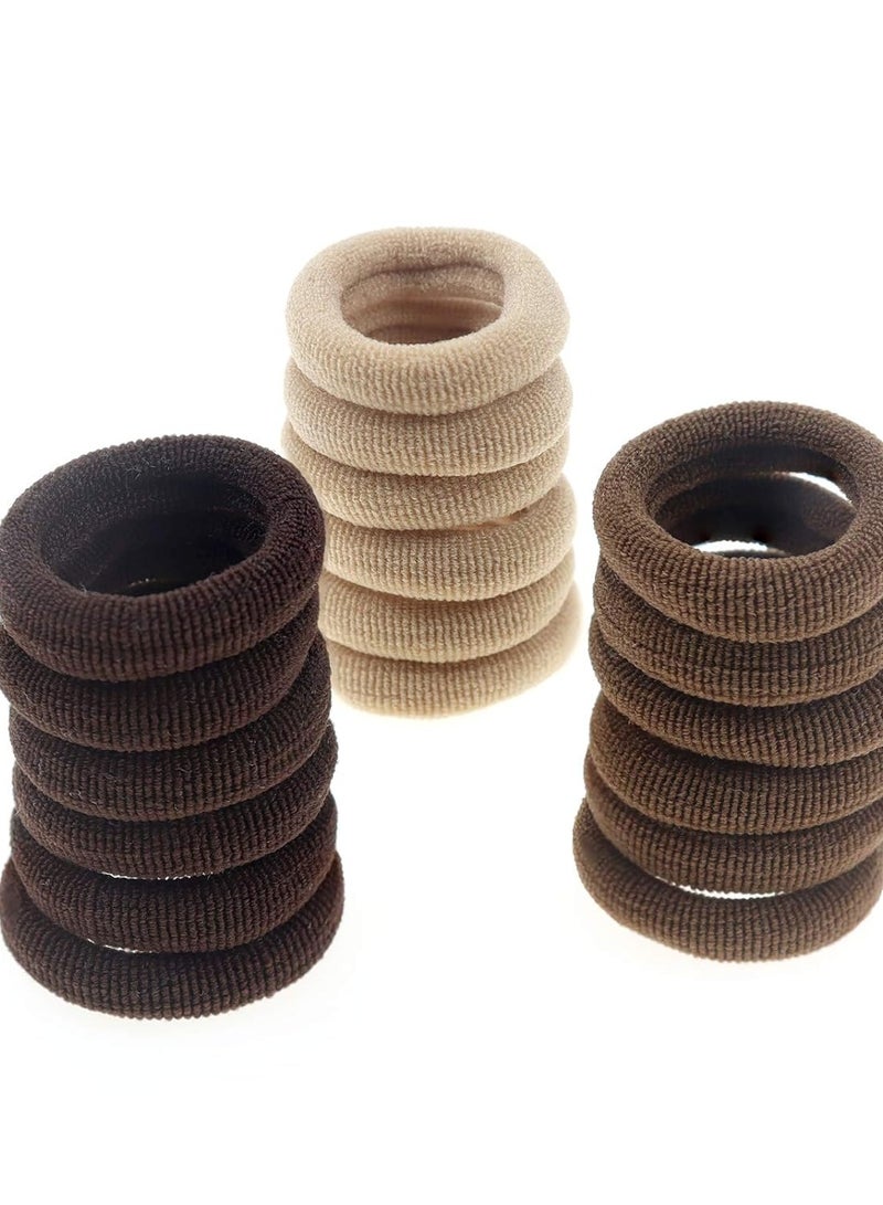 Lelet 200Pcs Nylon Toddler Hair Elastics Ponytail Holder Soft & Seamless Baby Hair Ties, Colorful Rubber Bands for Girls, Gentle on Hair, 2.4cm Diameter-Brown Colors - Image 5