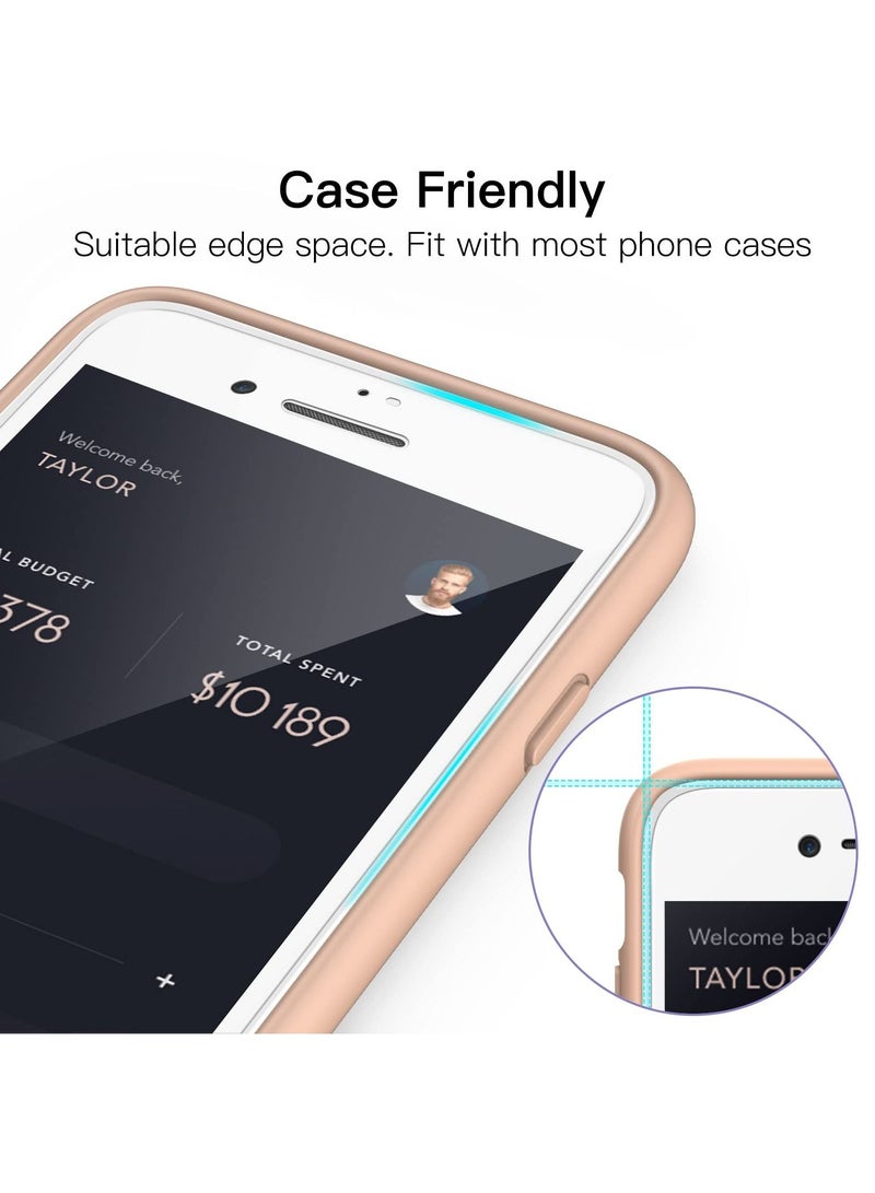 Jetech Full Coverage Screen Protector for iPhone 8 Plus 7 Plus White Edge Tempered Glass Film with Easy Installation Tool Case Friendly HD Clear White  - Image 4