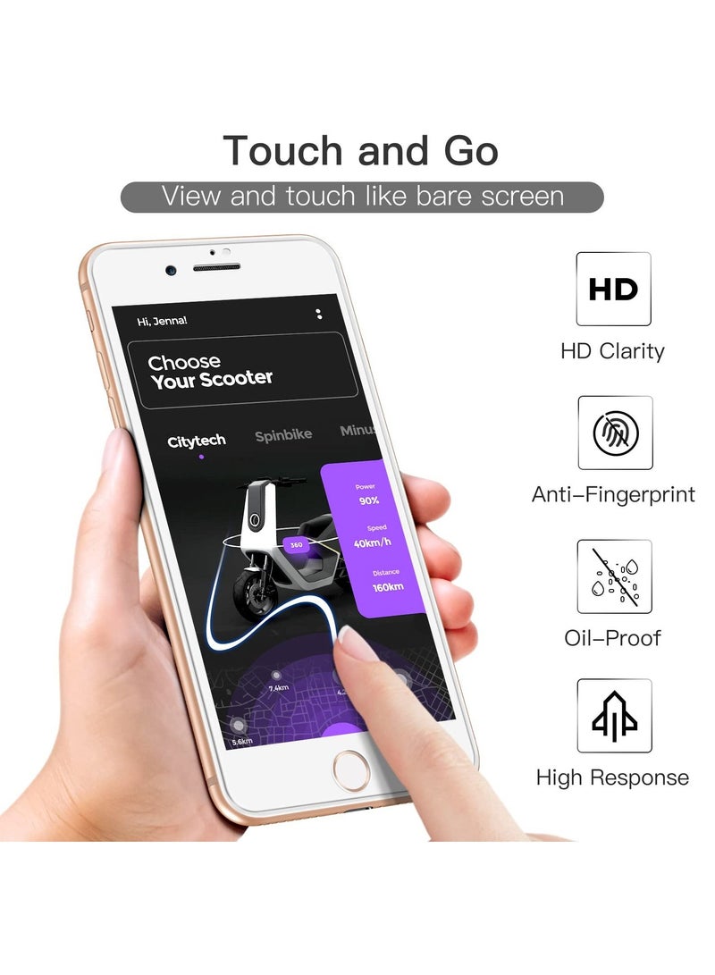 Jetech Full Coverage Screen Protector for iPhone 8 Plus 7 Plus White Edge Tempered Glass Film with Easy Installation Tool Case Friendly HD Clear White  - Image 5
