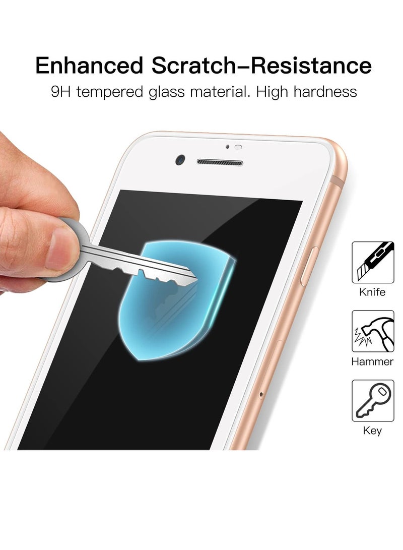Jetech Full Coverage Screen Protector for iPhone 8 Plus 7 Plus White Edge Tempered Glass Film with Easy Installation Tool Case Friendly HD Clear White  - Image 3