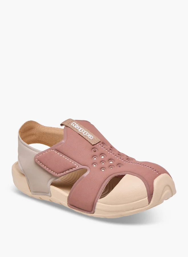 كابا Girls' Perforated Sandals with Hook and Loop Closure
