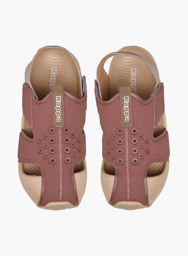 كابا Girls' Perforated Sandals with Hook and Loop Closure