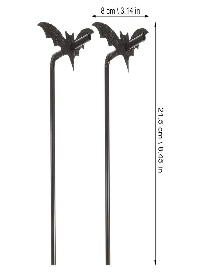 Amosfun 50 Sets Bat Straws Plastic Straws for Drinking Halloween Party Supplies - Image 5
