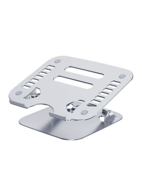 Aluminium Alloy Adjustable Laptop Holder Multi-Angle Stand For Heat Release Foldable Laptop Notebook Stand In Silver