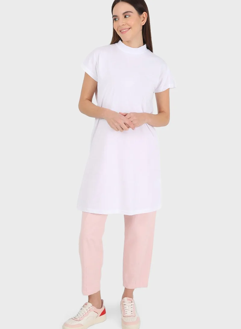 Refka by modanisa High Neck Oversized T-Shirt