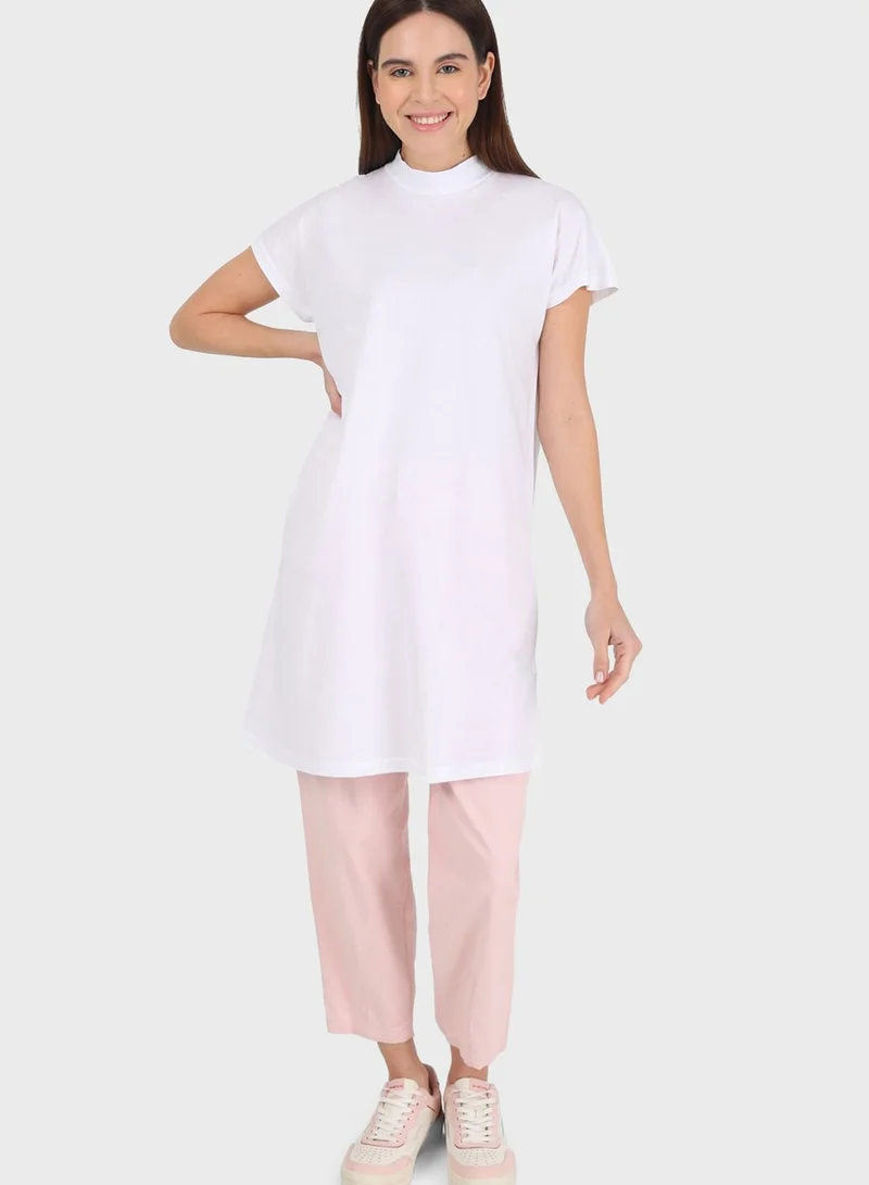 Refka by modanisa High Neck Oversized T-Shirt