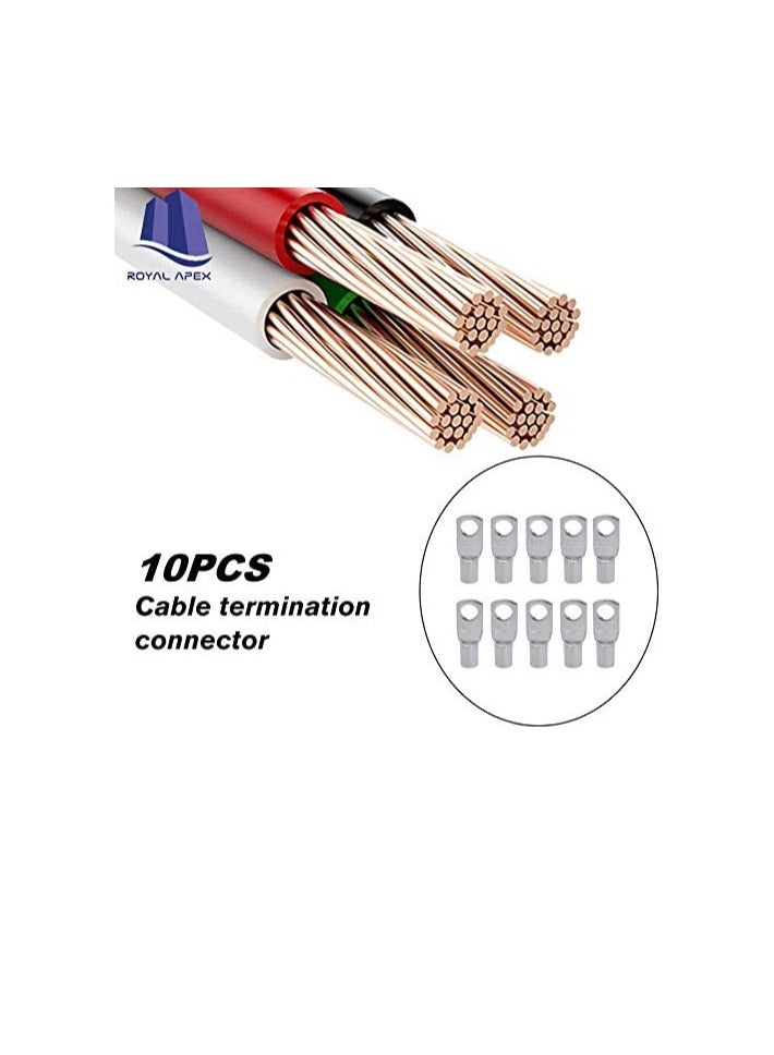 Copper Cable Lugs 10Pcs Set Wire Terminals Connector Cable lugs Ring Battery SC Terminals for Marine Solar Automotive Electric Home Applications etc. Hole Size 10mm Cable Size 10mm  - Image 3