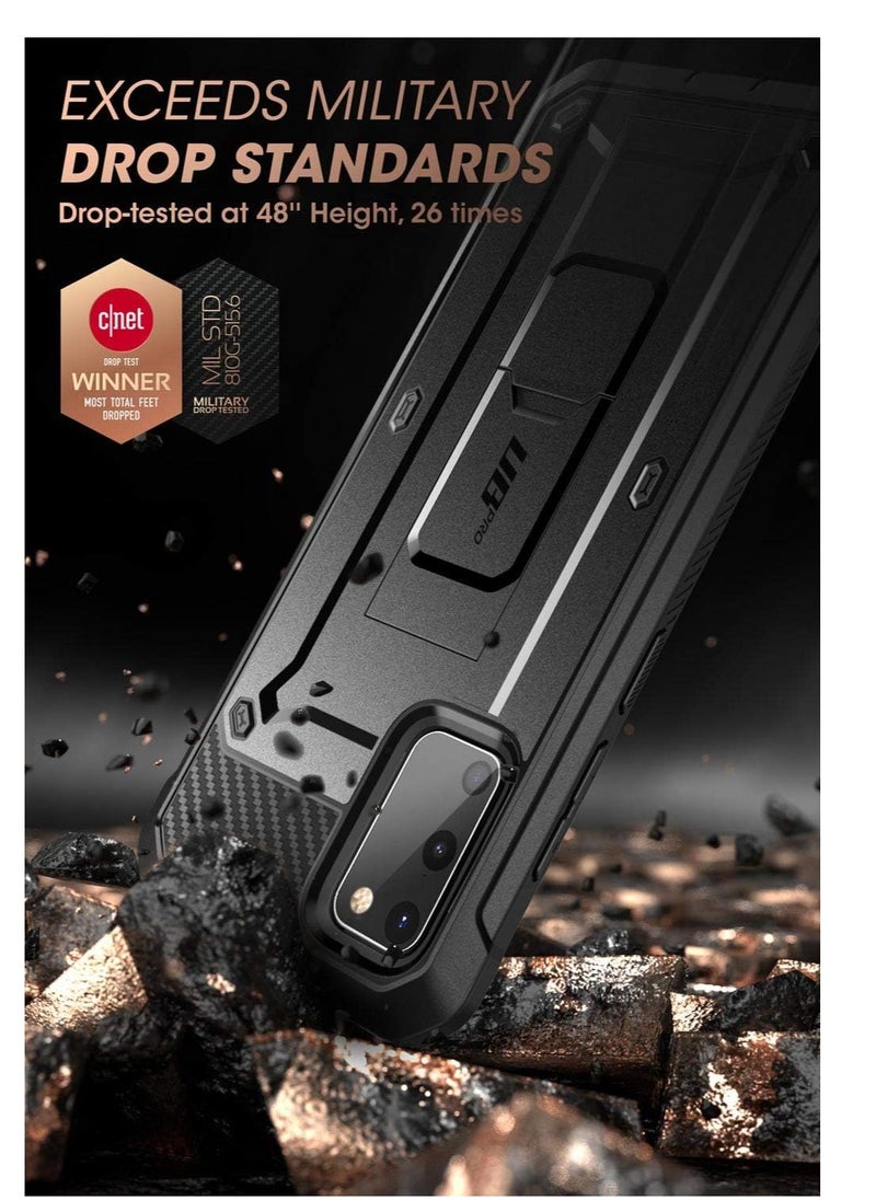SupCase - SUPCASE Unicorn Beetle Pro Series Designed for Samsung Galaxy S20 FE (2020 Release), Full-Body Dual Layer Rugged Holster & Kickstand Case with Built-in Screen Protector (Black) - Image 1