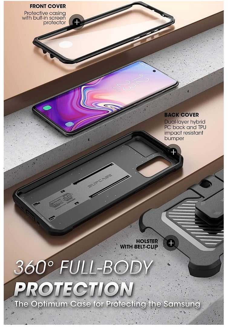 SupCase - SUPCASE Unicorn Beetle Pro Series Designed for Samsung Galaxy S20 FE (2020 Release), Full-Body Dual Layer Rugged Holster & Kickstand Case with Built-in Screen Protector (Black) - Image 1