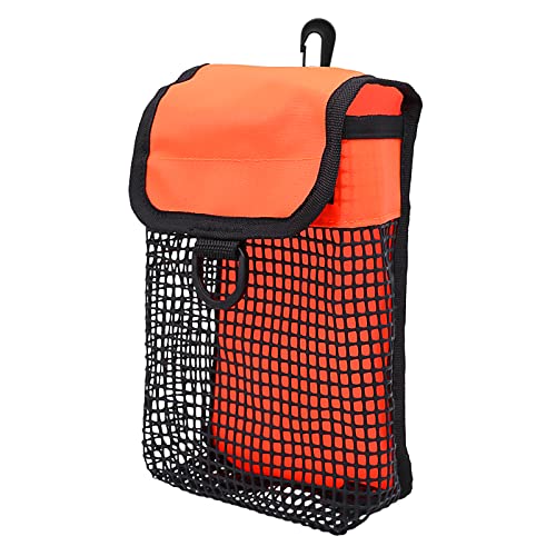 Seafard Scuba Diving Gear Bag, Finger Reel/SMB Safety Surface Marker Buoy Mesh Storage Pocket, Snorkeling Equipment Holder Carry Pouch Orange - Image 1